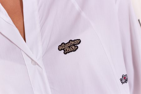 Dámská delší košile s obrázky - bílá -