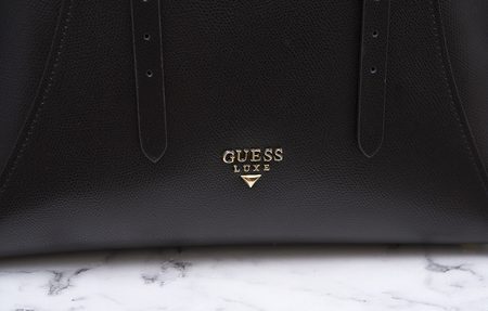 Borsa a mano da donna in pelle Guess Luxe - Nero -