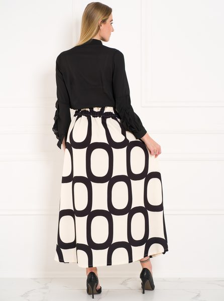 Dámská dlouhá sukně se vzorem černo - bílá -