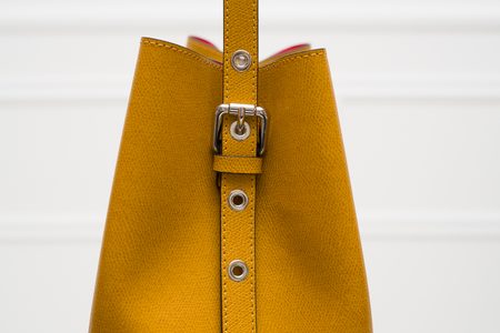 Real leather shoulder bag Glamorous by GLAM - Yellow -