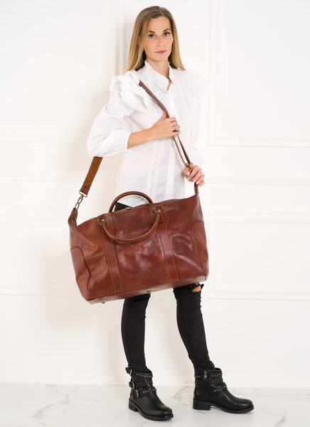 Real leather travel duffel bag Glamorous by GLAM Santa Croce - Brown -