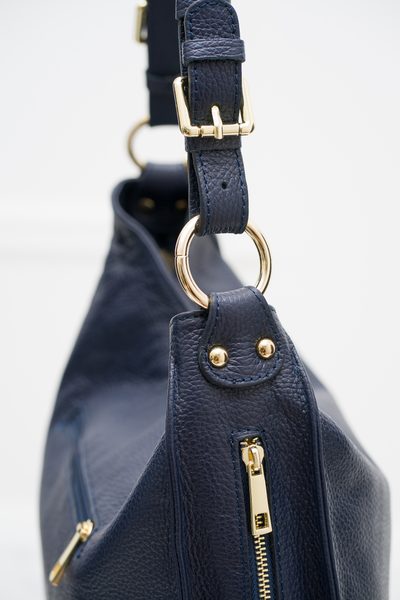 Real leather shoulder bag Glamorous by GLAM - Dark blue -