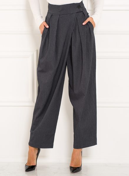 Pantalones de mujer Due Linee - Gris -