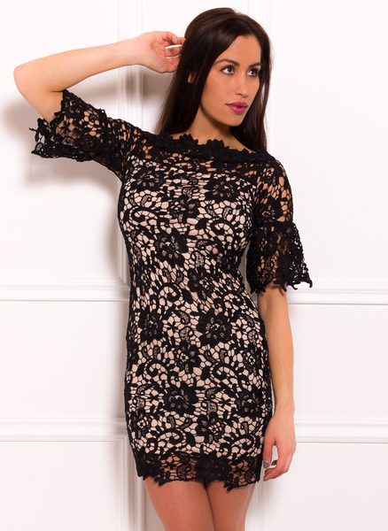 Vestido de encaje de mujer Due Linee - Negro -