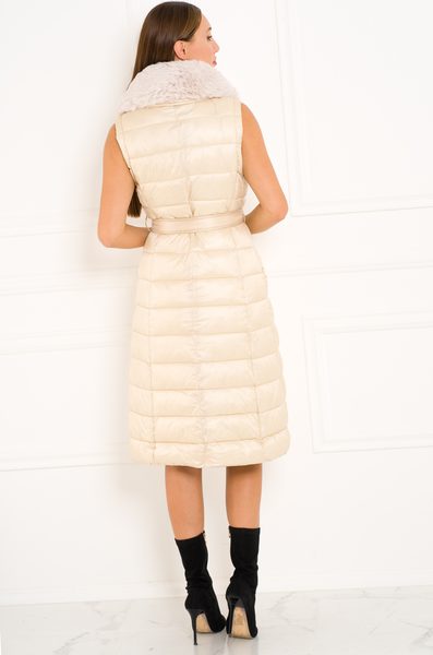 Damska kurtka zimowa Due Linee - beżowy -