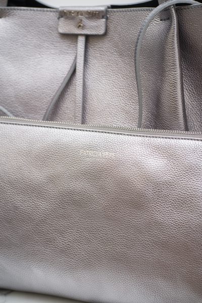 Real leather shoulder bag PATRIZIA PEPE - Silver -