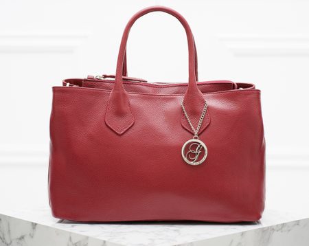 Real leather handbag Glamorous by GLAM - Red -