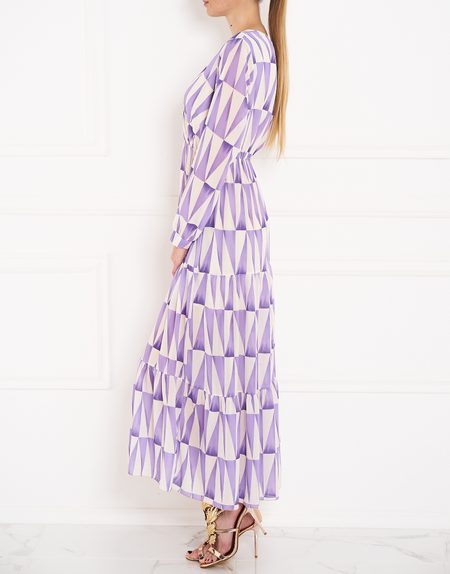 Damska długa sukienka Glamorous by Glam - purpurowy -