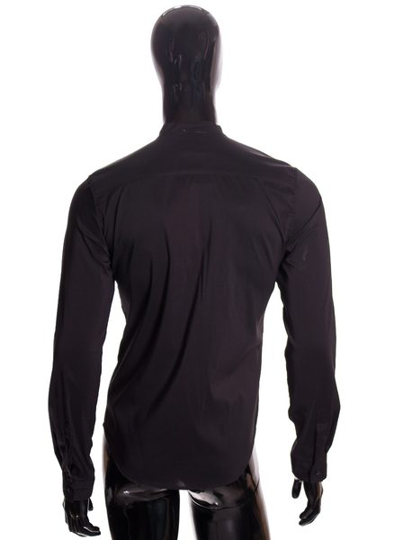 Pánská košile bez límečku černá -