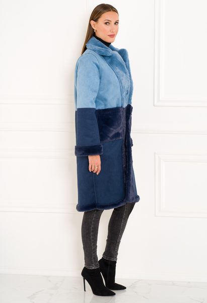 Abrigo de peluche para mujer Due Linee - Azul -