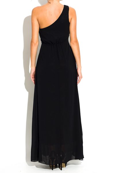 Spol. šaty přes jedno rameno-černá -