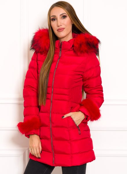 Geacă de iarnă de damă Due Linee - Roșie - Due Linee - Jachete de iarnă -  Îmbrăcăminte femei - Magazin online genti piele dama Made in ITALY