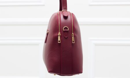 Real leather handbag Glamorous by GLAM - Wine -