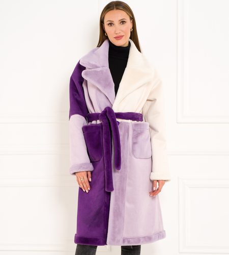 Cappotto Teddy donna Due Linee - Viola -