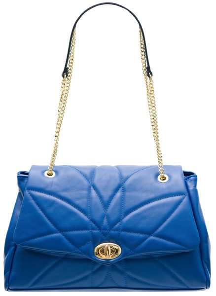 Real leather shoulder bag Glamorous by GLAM - Blue -