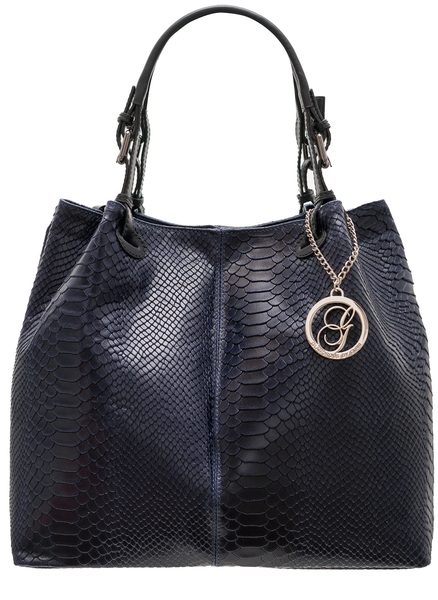 Real leather handbag Glamorous by GLAM - Dark blue -