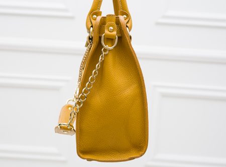 Real leather handbag Glamorous by GLAM - Yellow -