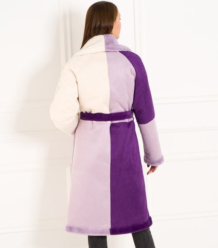 Cappotto Teddy donna Due Linee - Viola -