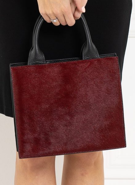 Real leather handbag Glamorous by GLAM - Wine -