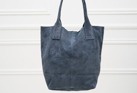 Real leather shopper bag Glamorous by GLAM - Blue -