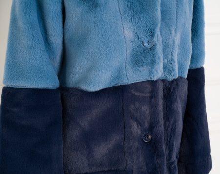Abrigo de peluche para mujer Due Linee - Azul -