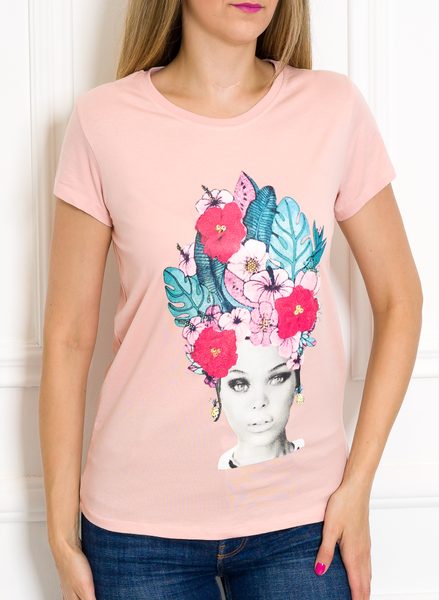 Damska koszulka Due Linee - różowy