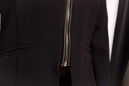 Dámske elegantné sako na zips - čierna -