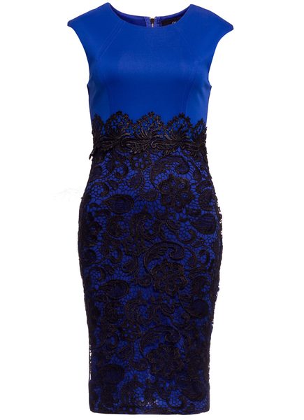 Vestido de encaje de mujer Due Linee - Azul -