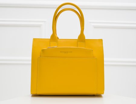 Real leather handbag Glamorous by GLAM - Yellow -