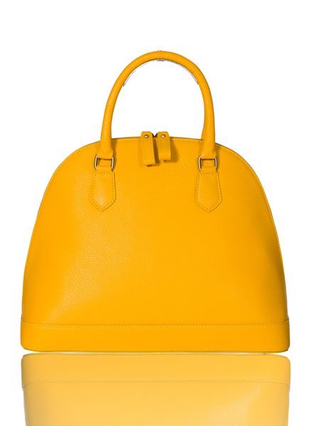Letní kožená kabelka ve žluté barvě 