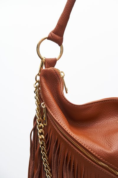 Real leather shoulder bag Glamorous by GLAM - Brown -