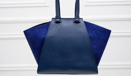 Real leather shoulder bag Glamorous by GLAM - Dark blue -