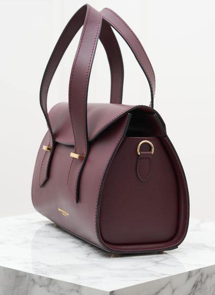 Kožená kabelka do ruky vínová -