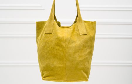 Real leather shopper bag Glamorous by GLAM - Yellow -