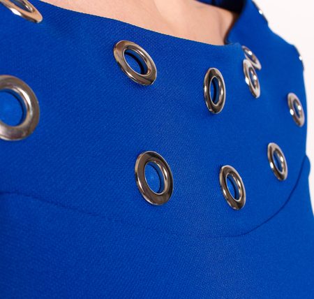 Dámske elegantné šaty s krúžkami - modrá -