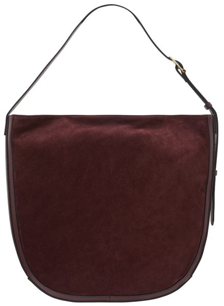 Kabelka přes rameno kombinace kůží vínová -