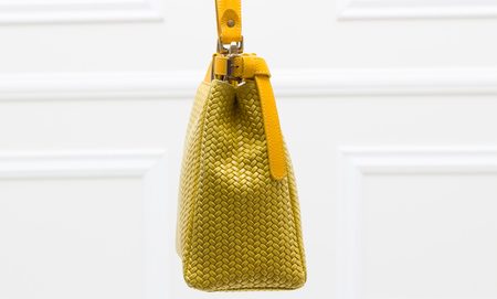 Real leather handbag Glamorous by GLAM - Yellow -