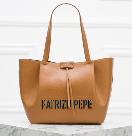 Bolso de hombro de cuero para mujer PATRIZIA PEPE - Beige -