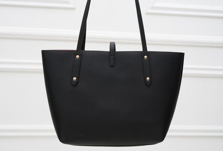 Real leather shopper bag Coach - Black -