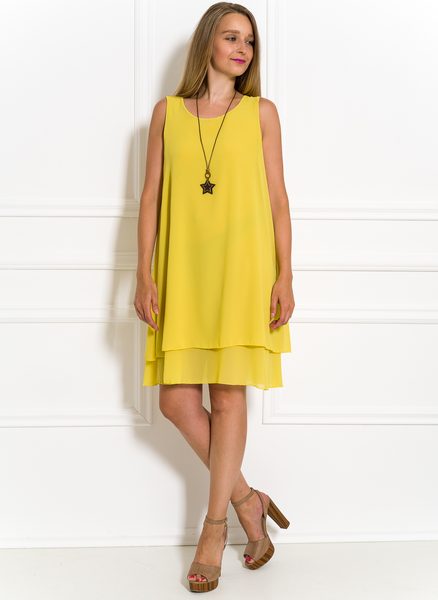 Letné šaty voľného strihu žlté -