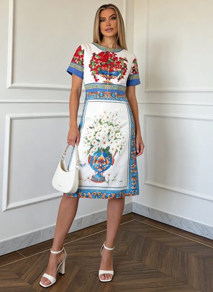 Midi dress Due Linee - Blue -