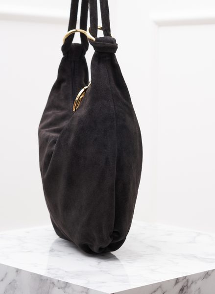 Dámská semišová kabelka černá -