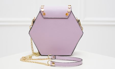 Real leather crossbody bag Glamorous by GLAM - Violet -