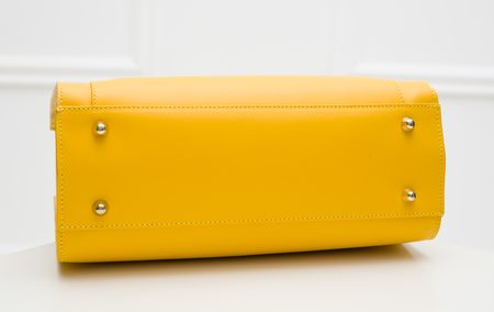 Real leather handbag Glamorous by GLAM - Yellow -