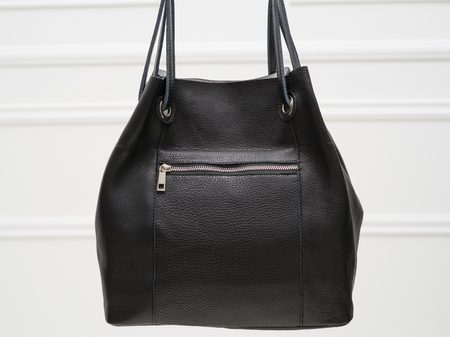 Real leather shoulder bag Glamorous by GLAM - Black -