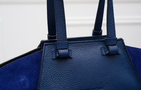 Real leather shoulder bag Glamorous by GLAM - Dark blue -