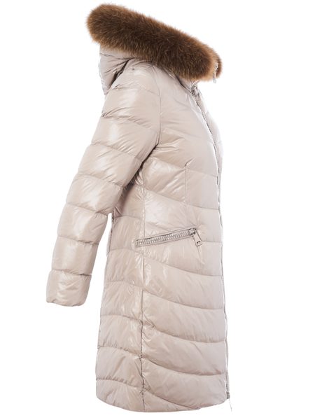 Winter jacket with real fox fur Due Linee - Beige -