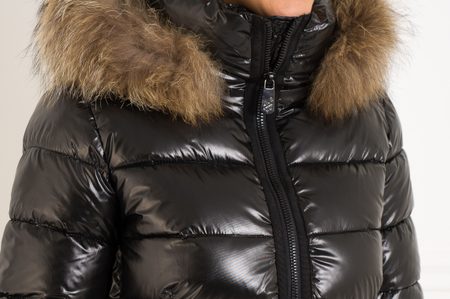 Winter jacket with real fox fur Due Linee - Black -