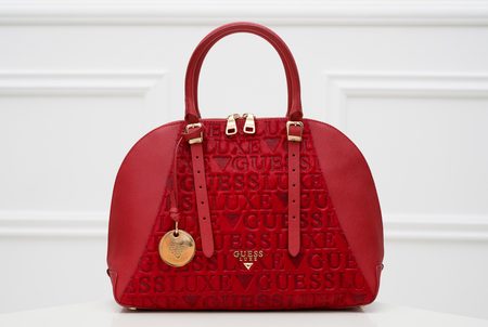 Borsa a mano da donna in pelle Guess Luxe - Rosso -