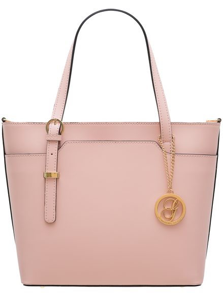 Dámská kožená kabelka s jednou přezkou na straně matná - světle růžová -